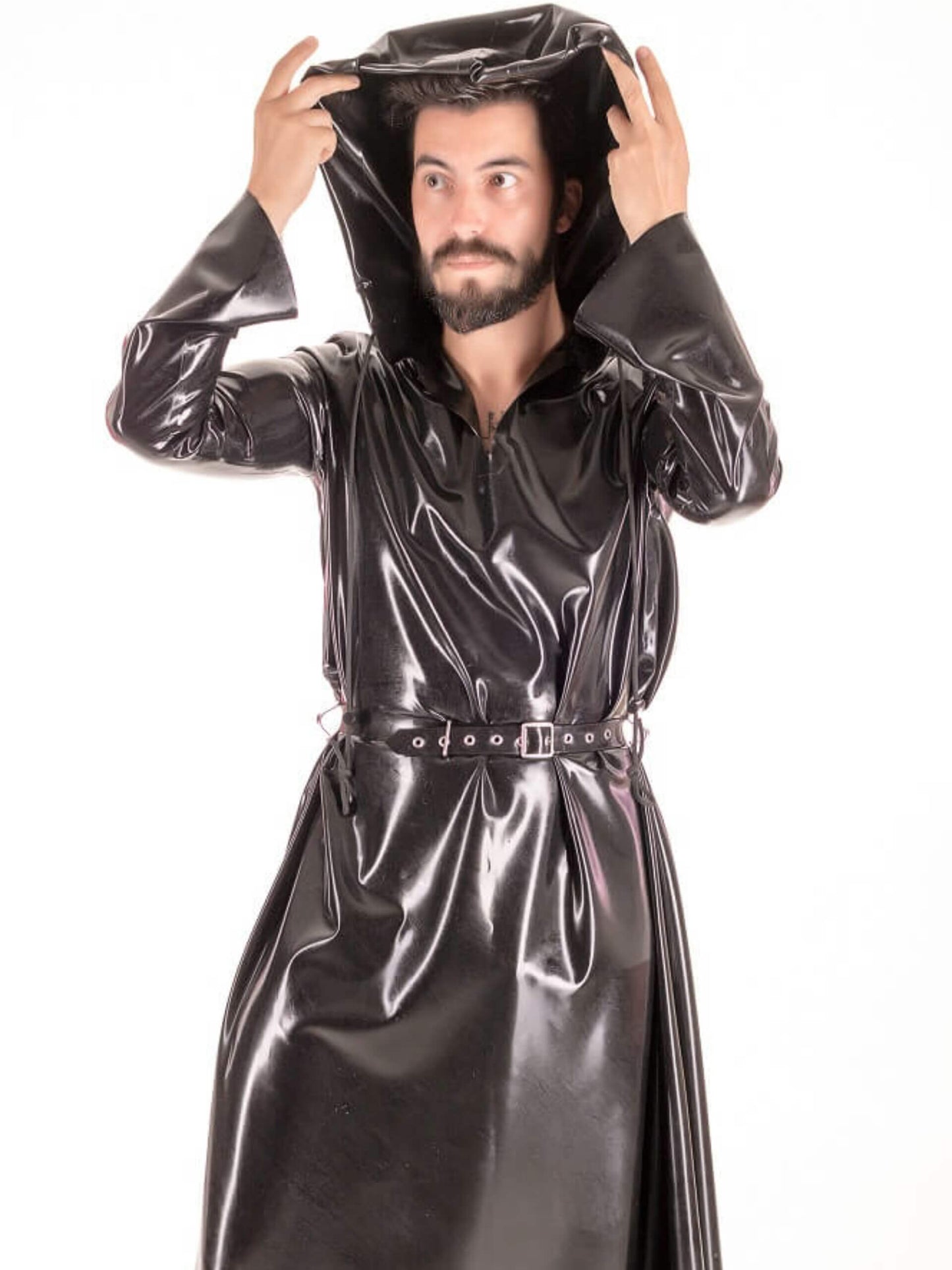 Chlorinated Latex Hooded Dress