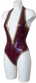 The Nocturne Halter Latex Bodysuit – Chlorinated 0.25mm Plunge Swimsuit