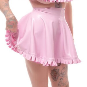 Chlorinated Latex Circle Frilly Skirt