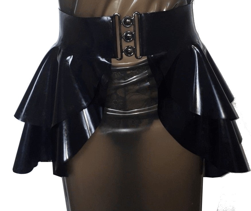 Chlorinated Latex Double Peplum Skirt - Image 4