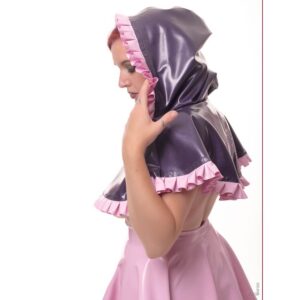 Chlorinated Latex Short Cape with Frills