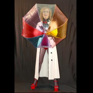 Chlorinated Latex Long Coat with Hood- Athena