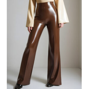 High waisted wide leg trousers
